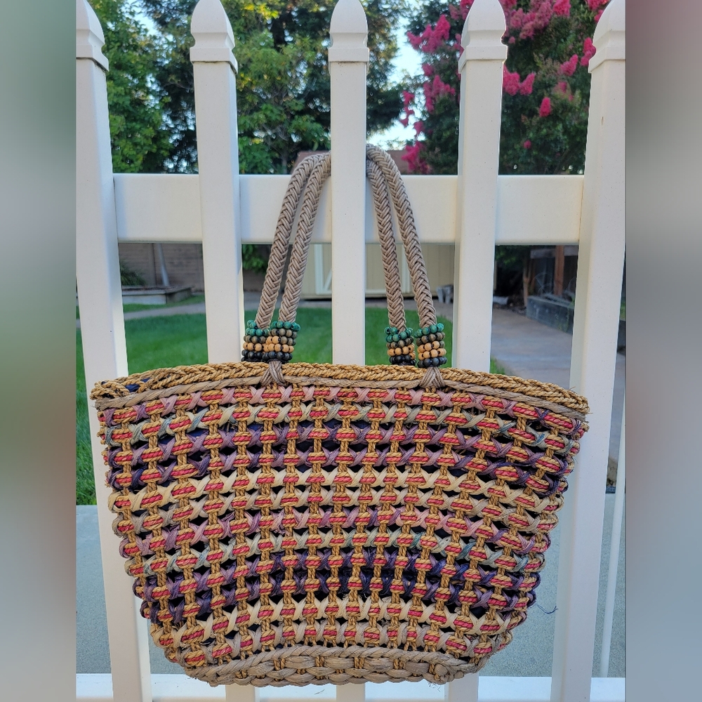 Colorful Woven Tote Bag